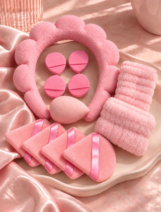 COLORSIX - Headband Set W/ Sponge Wedges & Puffs