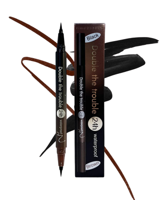 XIME BEAUTY - Double The Trouble Black & Brown Duel Ended Liquid Liner